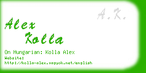 alex kolla business card